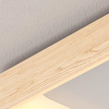 Modern Natural Round Wood LED Flush Mount Ceiling Light Image - 11