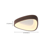 Modern Natural Round Wood LED Flush Mount Ceiling Light Image - 14