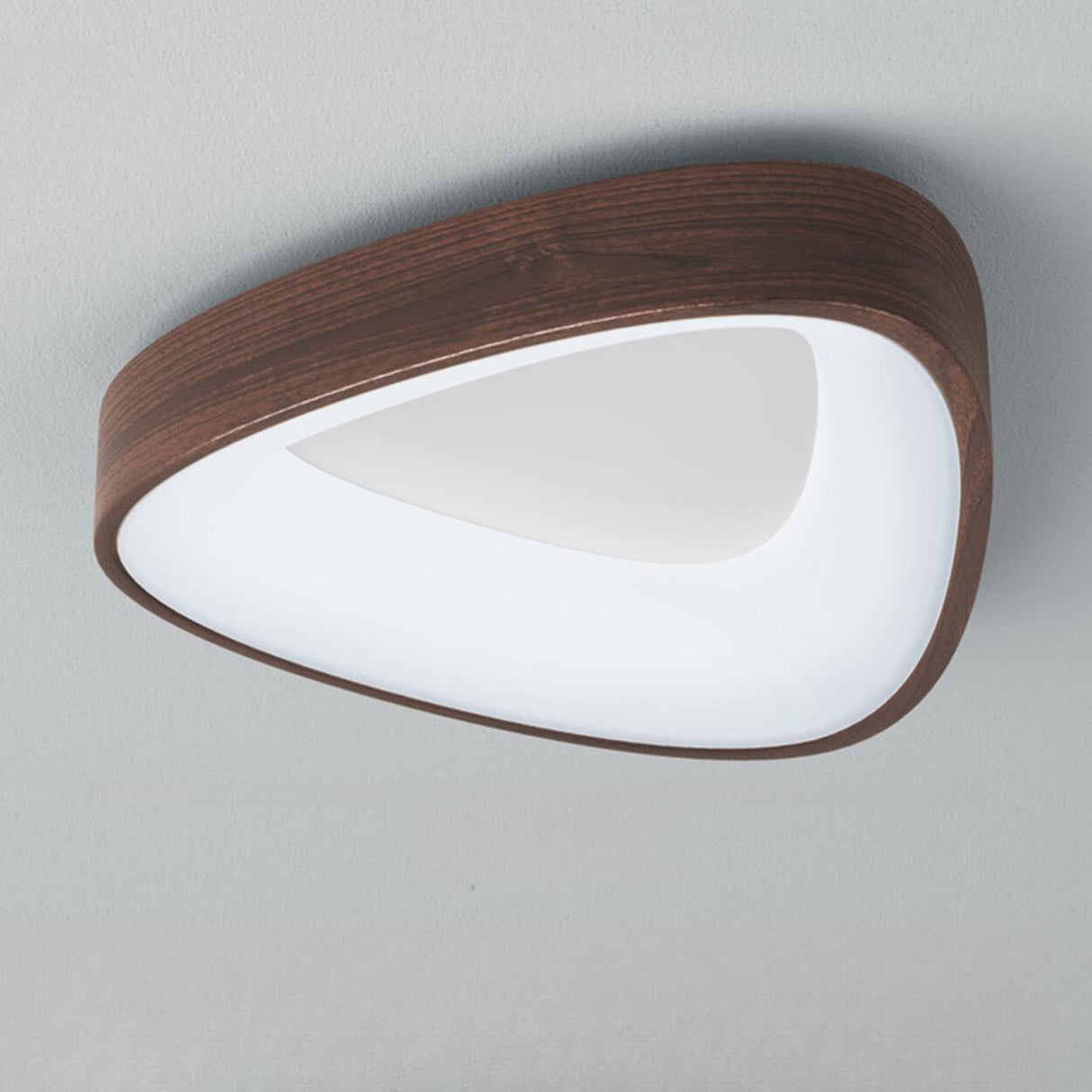 Modern Natural Round Wood LED Flush Mount Ceiling Light Image - 8