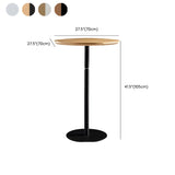 Modern Natural Round Wood Steel Small Bar Table Image - 13