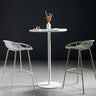 Modern Natural Round Wood Steel Small Bar Table Image - 2