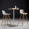 Modern Natural Round Wood Steel Small Bar Table Image - 5