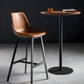 Modern Natural Round Wood Steel Small Bar Table Image - 7