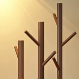 Modern Natural Walnut Finish Tree-Shaped Wood Coat Rack Image - 11