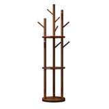 Modern Natural Walnut Finish Tree-Shaped Wood Coat Rack Image - 8