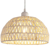 Modern Natural Woven Rope Dome Pendant Light Adjustable Cord Image - 9