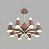 Modern Nordic Brown Cone LED Chandelier Living Room Image - 2