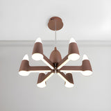 Modern Nordic Brown Cone LED Chandelier Living Room Image - 5