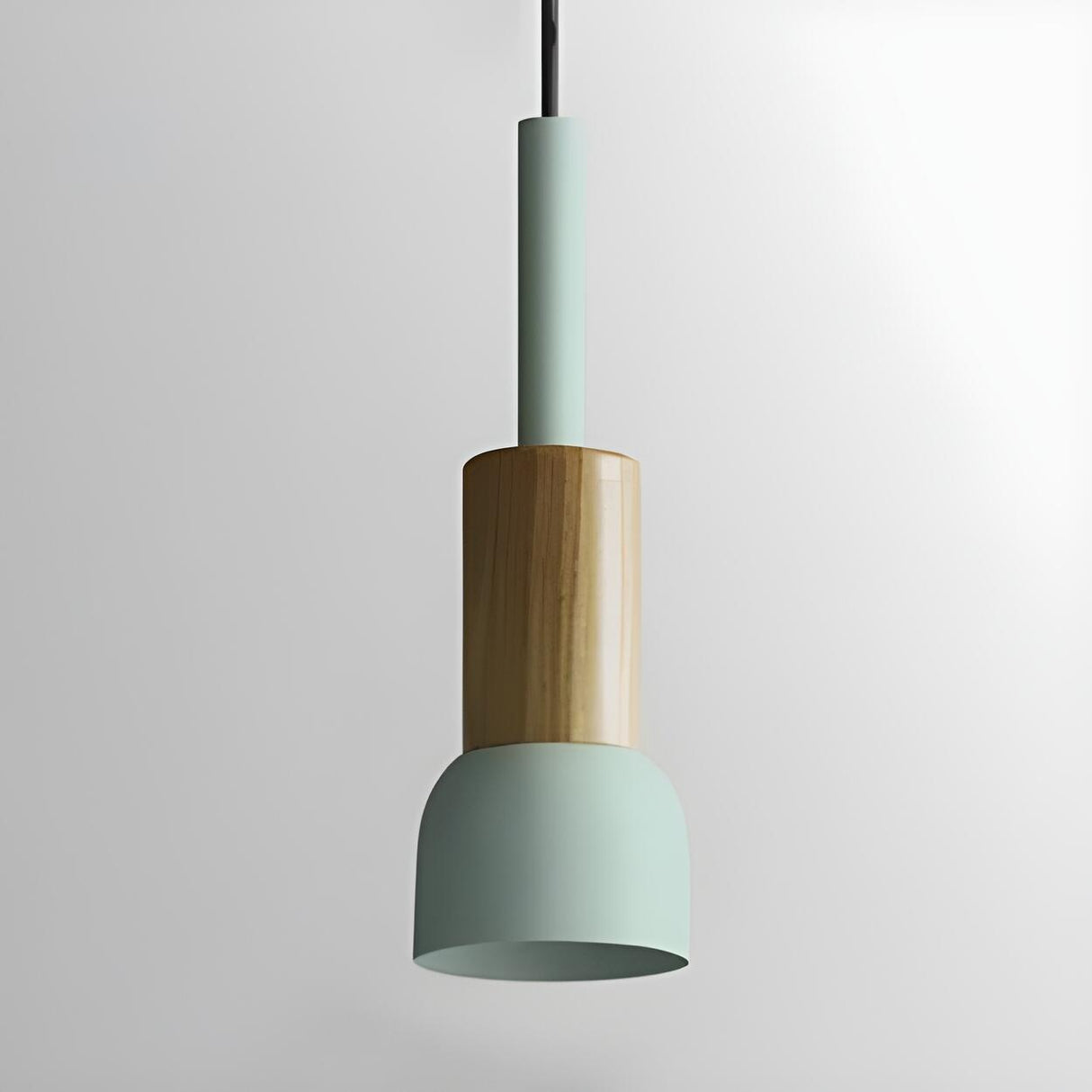 Modern Nordic Cone Colorful Wood Pendant Light Set Image - 13