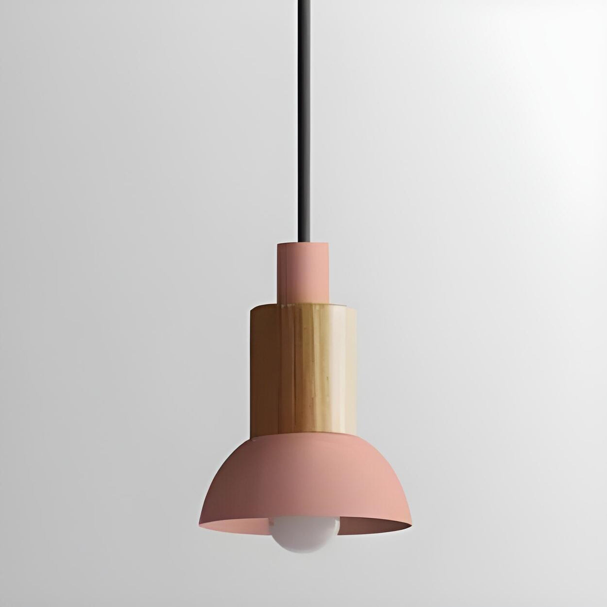 Modern Nordic Cone Colorful Wood Pendant Light Set Image - 5