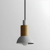 Modern Nordic Cone Colorful Wood Pendant Light Set Image - 8