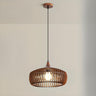 Modern Nordic Round Solid Wood Drum Pendant Light Image - 7