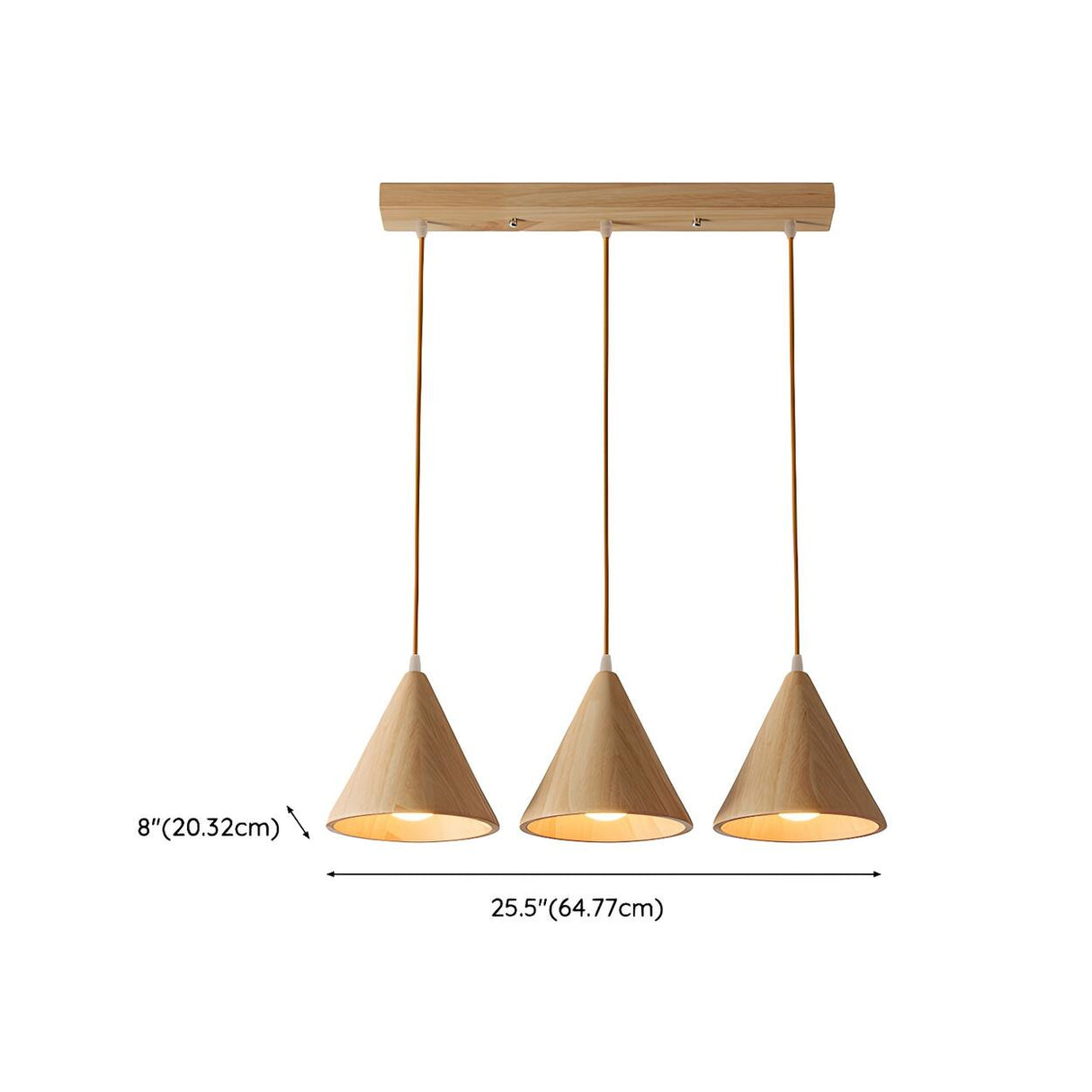 Modern Nordic Solid Wood Cone LinearPendant Light Image - 18