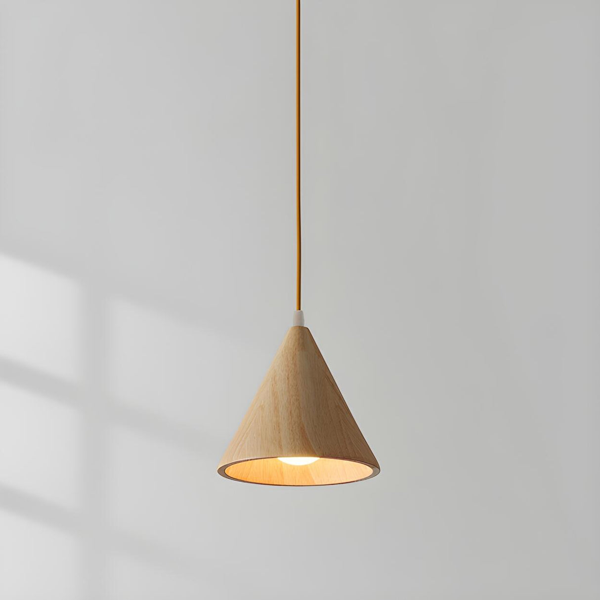 Modern Nordic Solid Wood Cone LinearPendant Light Image - 2