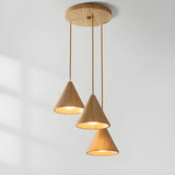 Modern Nordic Solid Wood Cone LinearPendant Light Image - 5