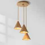 Modern Nordic Solid Wood Cone LinearPendant Light Image - 7