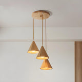 Modern Nordic Solid Wood Cone LinearPendant Light Image - 8