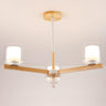 Modern Nordic Wood and Transparent Glass Cylinder Chandelier Image - 9