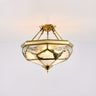 Modern Octagon Drum Glass Flush Mount Light Bedroom Image - 14