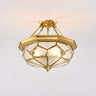 Modern Octagon Drum Glass Flush Mount Light Bedroom Image - 22