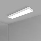 Modern Office Black Rectangle LED Flush Mount Light Image - 12