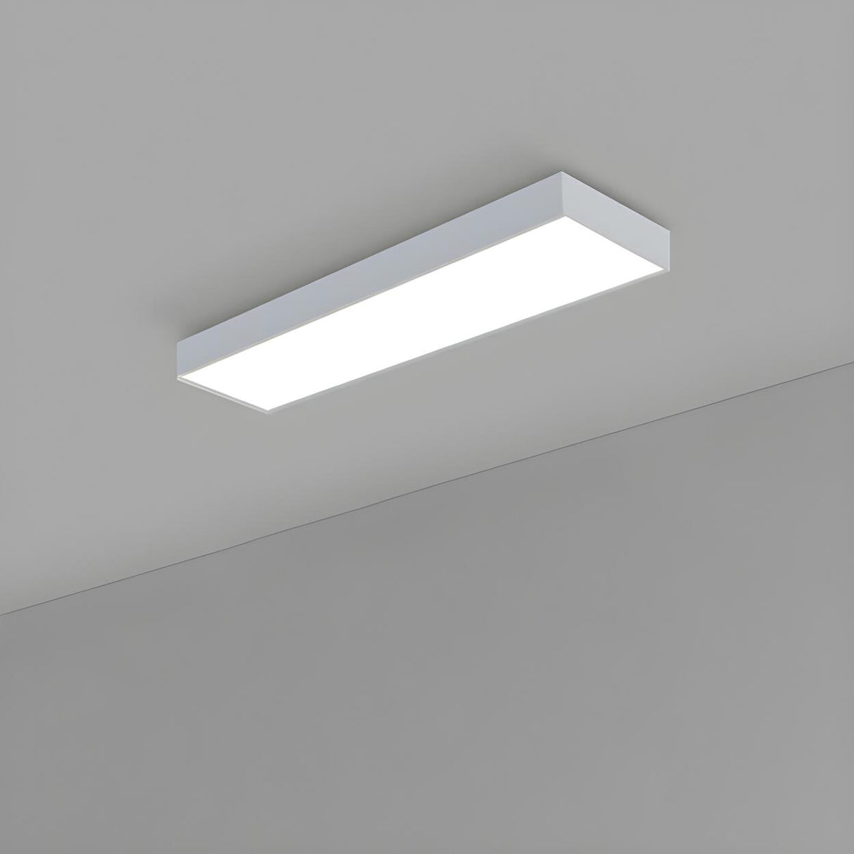 Modern Office Black Rectangle LED Flush Mount Light Image - 14