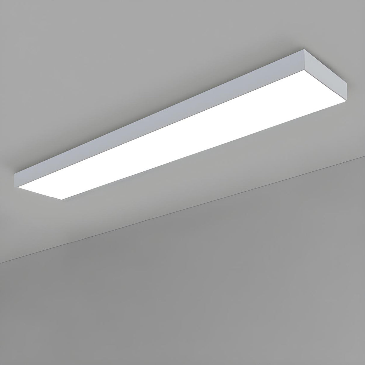 Modern Office Black Rectangle LED Flush Mount Light Image - 15