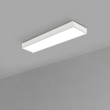 Modern Office Black Rectangle LED Flush Mount Light Image - 16