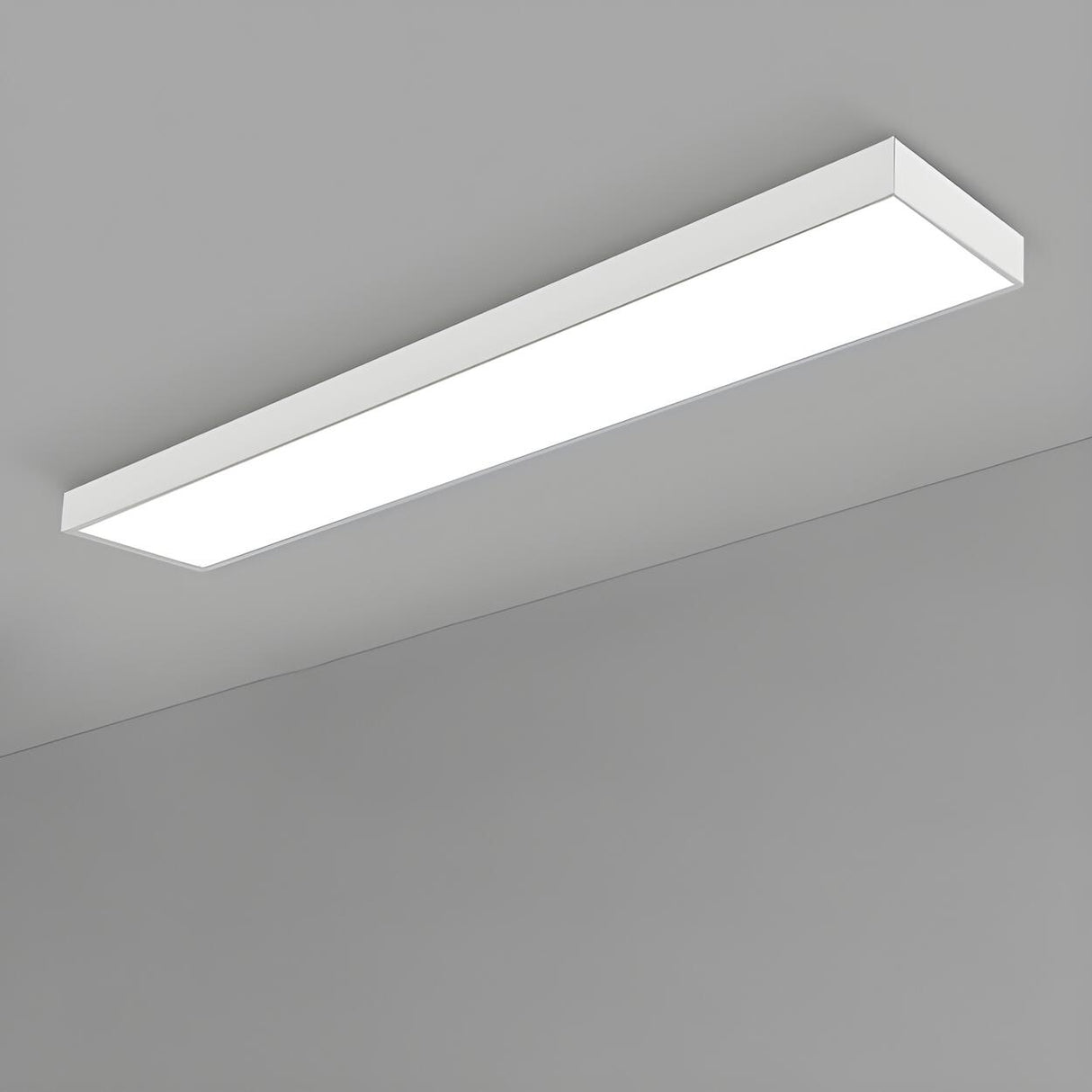 Modern Office Black Rectangle LED Flush Mount Light Image - 17