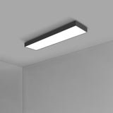 Modern Office Black Rectangle LED Flush Mount Light Image - 2