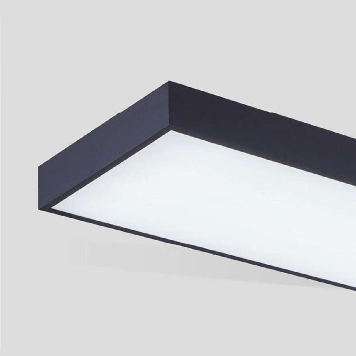 Modern Office Black Rectangle LED Flush Mount Light Image - 20