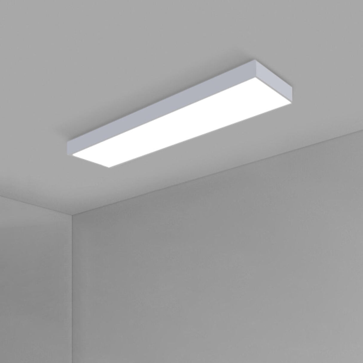 Modern Office Black Rectangle LED Flush Mount Light Image - 3