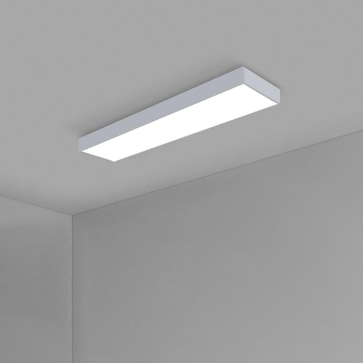 Modern Office Black Rectangle LED Flush Mount Light Image - 7