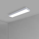 Modern Office Black Rectangle LED Flush Mount Light Image - 7