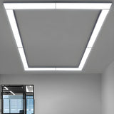 Modern Office Black Rectangle LED Flush Mount Light Image - 8