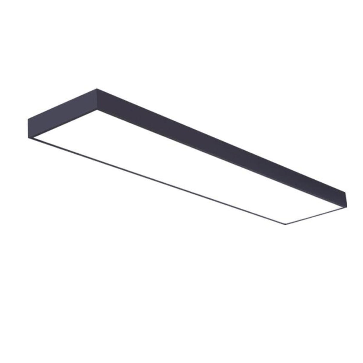 Modern Office Black Rectangle LED Flush Mount Light Image - 9