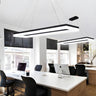 Modern Office Black Rectangular Acrylic LED Chandelier Image - 1