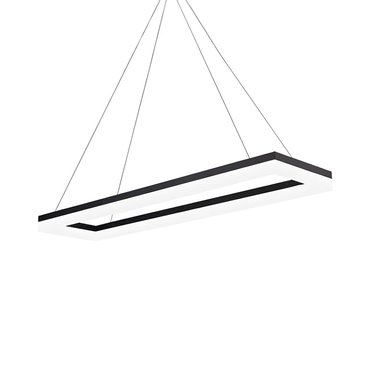 Modern Office Black Rectangular Acrylic LED Chandelier Image - 3