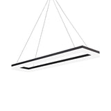 Modern Office Black Rectangular Acrylic LED Chandelier Image - 3