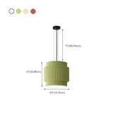 Modern Olive Green Barrel Resin Ceramic Pendant Light #size