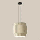 Modern Olive Green Barrel Resin Ceramic Pendant Light Image - 8