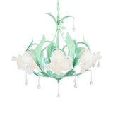 Modern Opal Glass Blossom Pink Floral Chandelier Image - 11