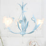 Modern Opal Glass Blossom Pink Floral Chandelier Image - 15