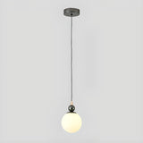 Modern Opal Glass Globe Pendant Light Bedroom Image - 5