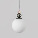 Modern Opal Glass Globe Pendant Light Bedroom Image - 6