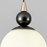 Modern Opal Glass Globe Pendant Light Bedroom Image - 7