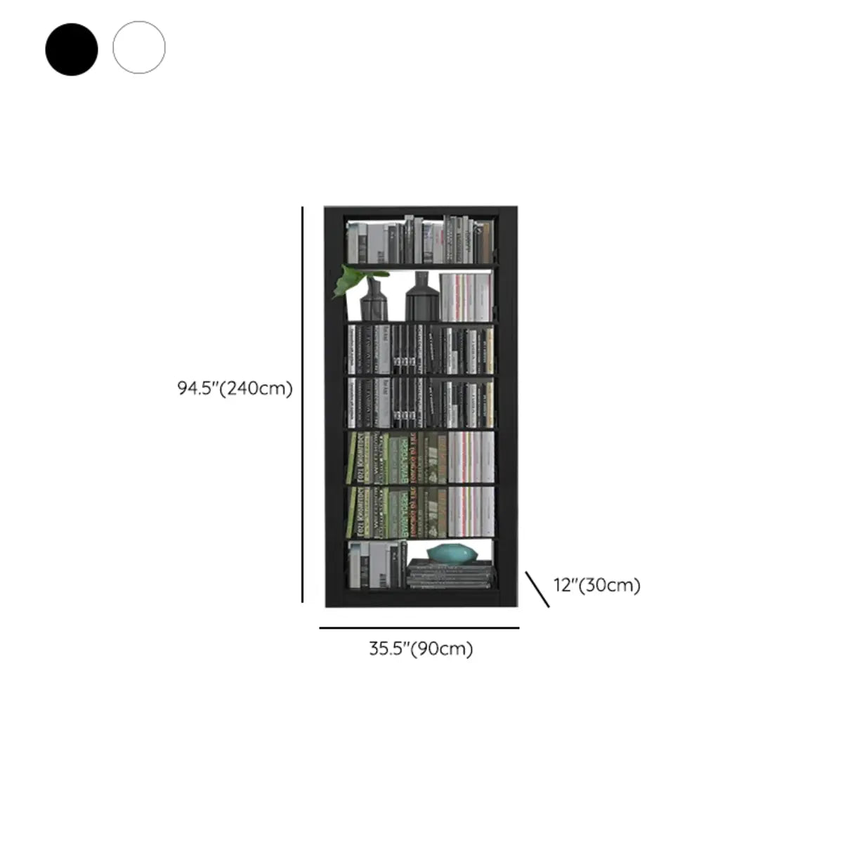 Modern Open Adjustable Shelves Steel Vertical Bookcase Image - 14