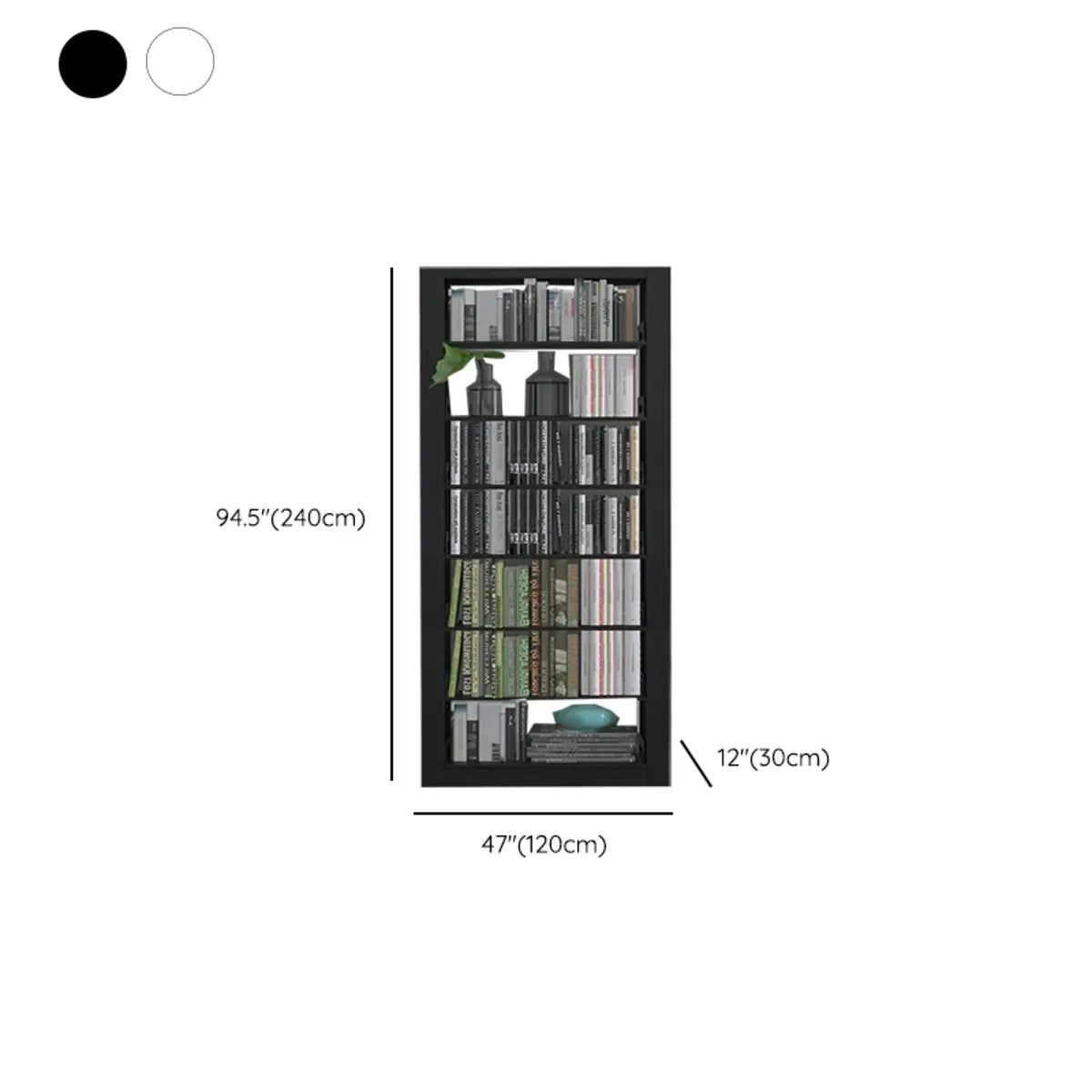 Modern Open Adjustable Shelves Steel Vertical Bookcase Image - 17