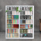 Modern Open Adjustable Shelves Steel Vertical Bookcase Image - 4