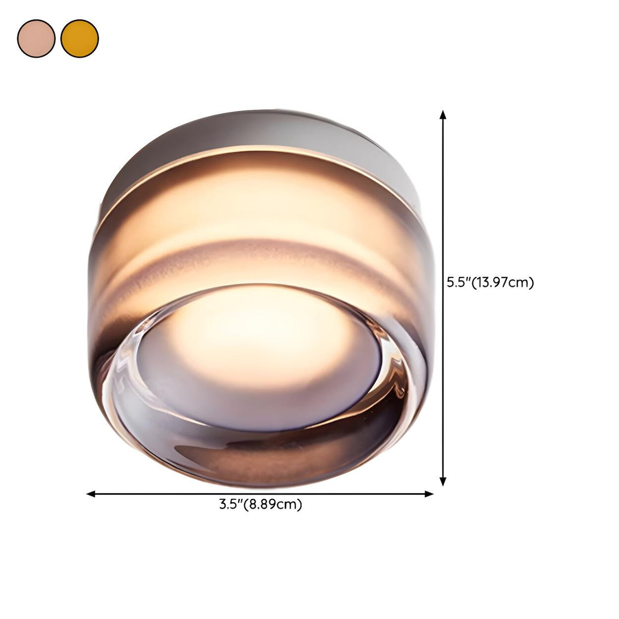 Modern Orange Cylinder LED Flush Mount Ceiling Light 